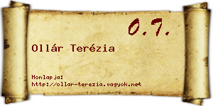 Ollár Terézia névjegykártya